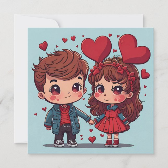 Happy Valentine's Day - flache Karte (Vorderseite)