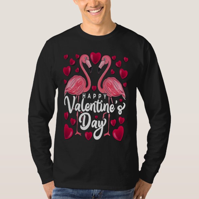 Happy Valentine's Day Flamingo  Valentine's Day Co T-Shirt (Vorderseite)