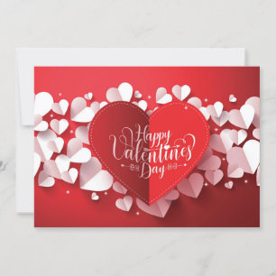 Happy Valentine's Day Flat Card Karte