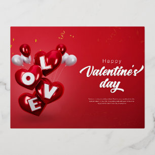 Happy Valentine's Day Folien Feiertagspostkarte