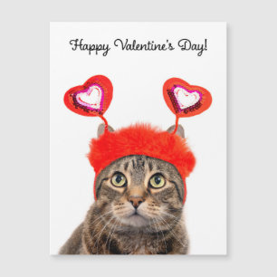 Happy Valentine's Day for any Tabby Cat   Magnetkarte