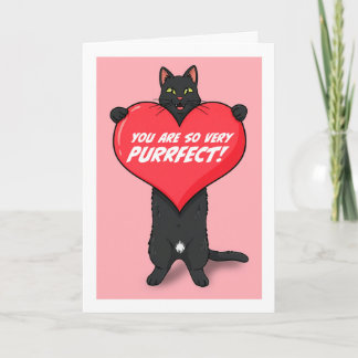 Happy Valentines Day For Anyone Cat Holding Heart  Feiertagskarte