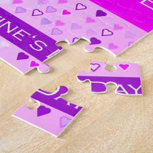 Happy Valentine's Day Forever Love Hört rosa Puzzle