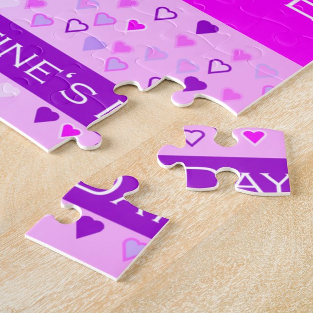 Happy Valentine's Day Forever Love Hört rosa Puzzle (Seite)