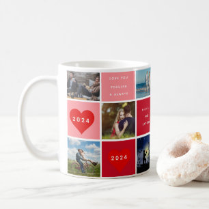 Happy Valentines Day Foto Grid Couples Kaffeetasse