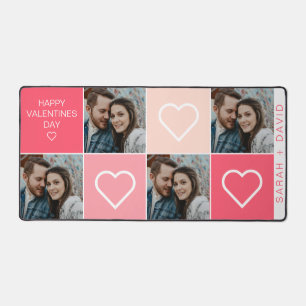 Happy Valentines Day Four Foto Collage Schreibtischunterlage