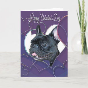 Happy Valentine's Day French Bulldog Dogcard Feiertagskarte