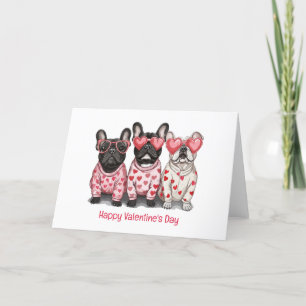 Happy Valentines Day French Bulldog Feiertagskarte