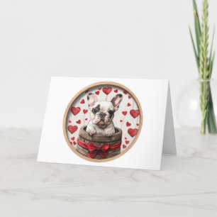 Happy Valentines Day French Bulldog Feiertagskarte