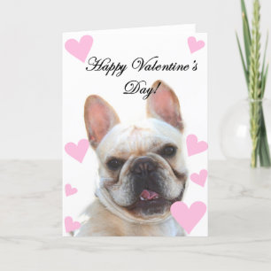 Happy Valentine's Day French bulldog greeting card Feiertagskarte