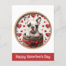 Happy Valentines Day French Bulldog Postkarte
