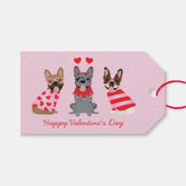 Happy Valentines Day French Bulldogs Geschenkanhänger