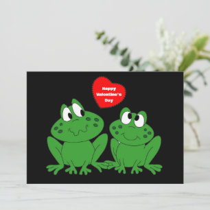 Happy Valentine's Day Frogs - Flachkarte Feiertagskarte