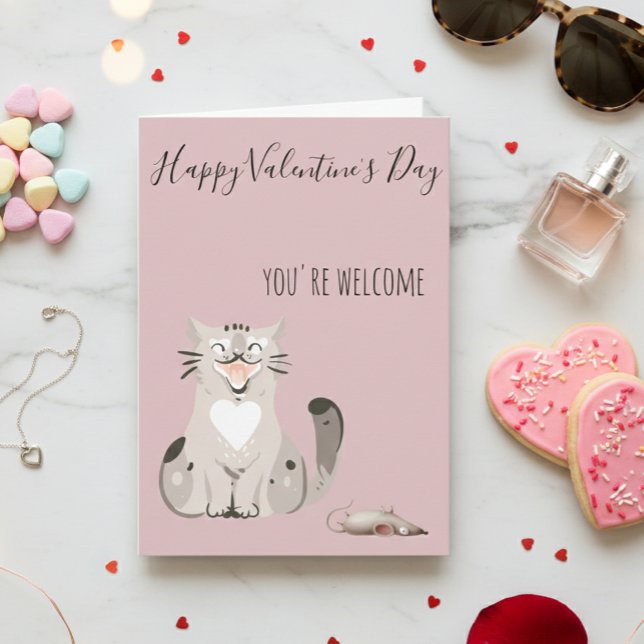 Happy Valentine's Day From Cat Funny Karte (Von Creator hochgeladen)