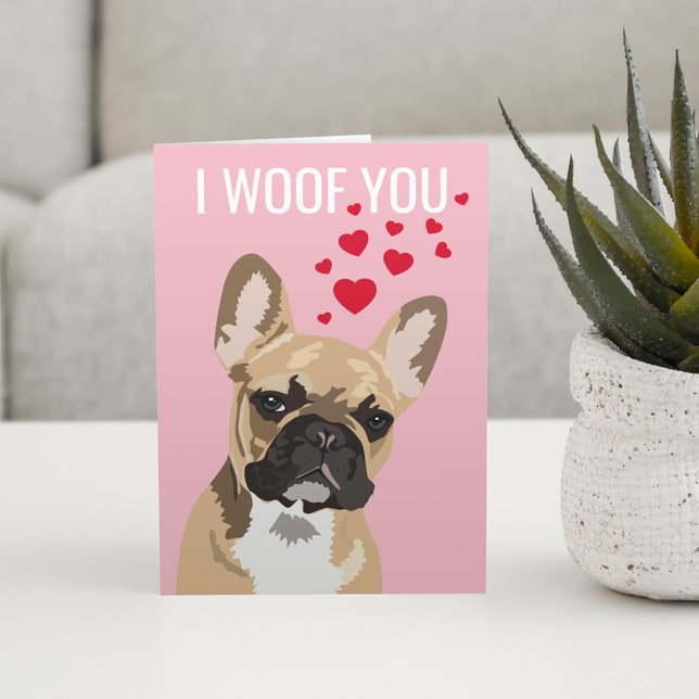 Happy Valentines Day from the Dog | French Bulldog Karte (Von Creator hochgeladen)