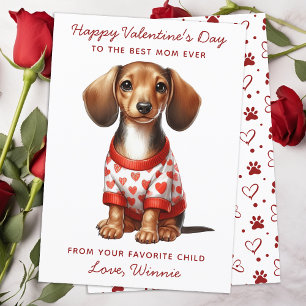Happy Valentines Day from the Dog Niedliche Dackel Feiertagskarte