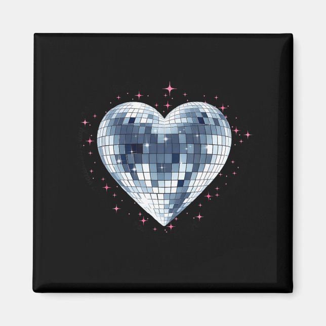 Happy Valentines Day Funny Coquette Diamond Disco  Magnet (Vorne)