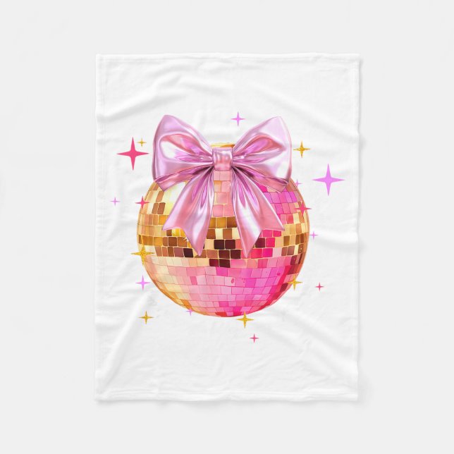 Happy Valentine's Day Funny Coquette Disco Ball Gi Fleecedecke (Vorderseite)