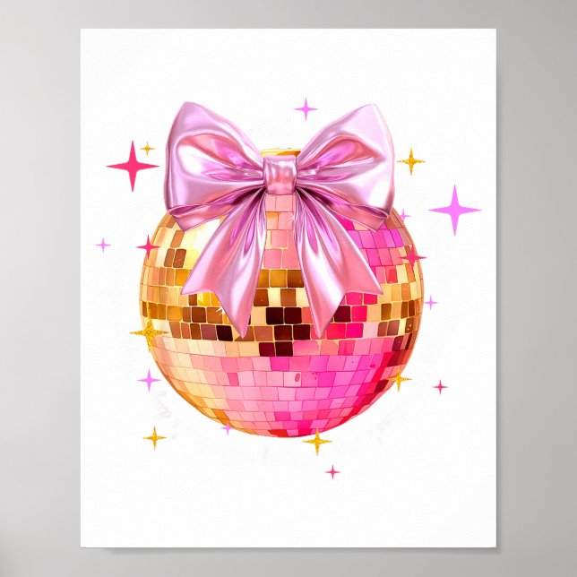 Happy Valentine's Day Funny Coquette Disco Ball Gi Poster (Vorne)