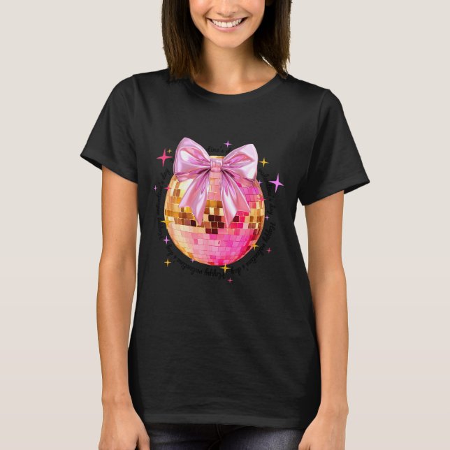 Happy Valentine's Day Funny Coquette Disco Ball Gi T-Shirt (Vorderseite)