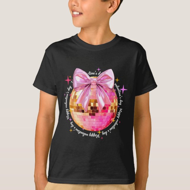 Happy Valentine's Day Funny Coquette Disco Ball Gi T-Shirt (Vorderseite)