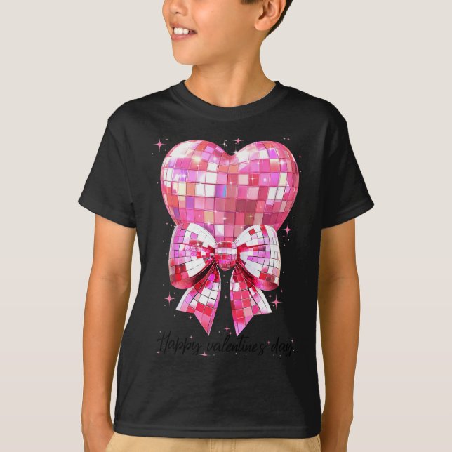 Happy Valentine's Day Funny Coquette Disco Ball He T-Shirt (Vorderseite)