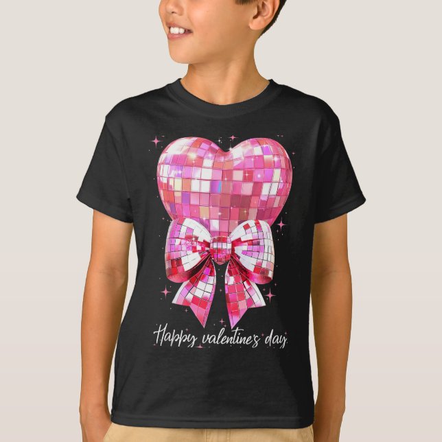 Happy Valentine's Day Funny Coquette Disco Ball He T-Shirt (Vorderseite)