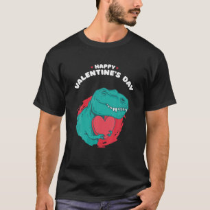 Happy Valentine's Day Funny Dino mit Herzchen Vale T-Shirt