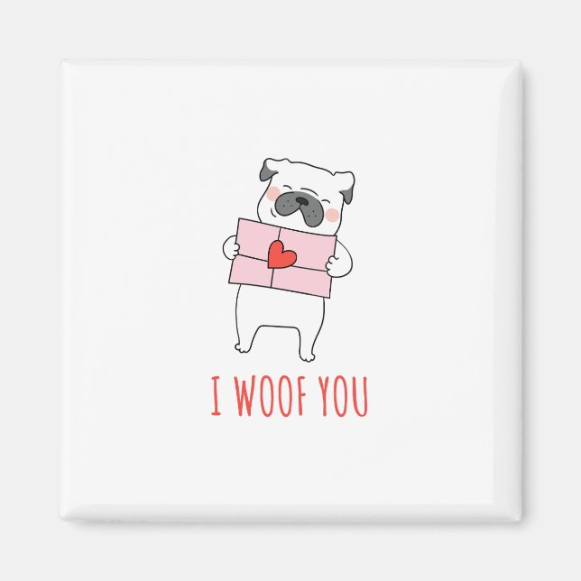 Happy Valentine's Day - Funny Dog Valentine Quotes Magnet (Vorne)
