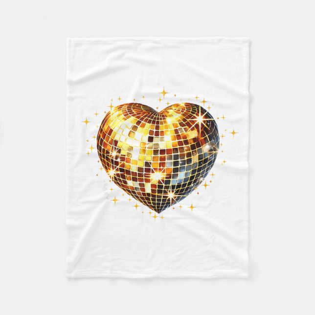Happy Valentine's Day Funny Gold Coquette Disco Ba Fleecedecke (Vorderseite)