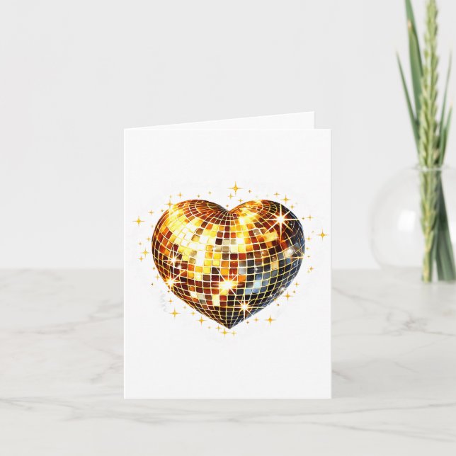 Happy Valentine's Day Funny Gold Coquette Disco Ba Karte (Vorderseite)