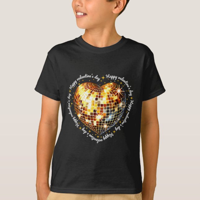 Happy Valentine's Day Funny Gold Coquette Disco Ba T-Shirt (Vorderseite)