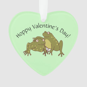 Happy Valentines Day Funny Hoppy Frogs in Liebe Ornament