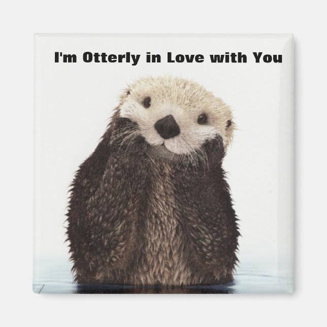 Happy Valentines Day Funny Otter Magnet (Vorne)