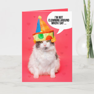 Happy Valentines Day für alle Funny Cat in Clown Feiertagskarte