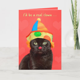 Happy Valentines Day für alle Funny Cat in Clown Feiertagskarte