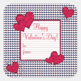 Happy Valentine's Day-Geschenksticker Quadratischer Aufkleber