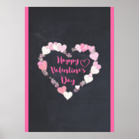 Happy Valentine's Day Glittery Pink Herzen