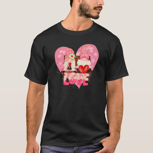 Happy Valentine's Day Gnome Liebe Funny Men Frauen T-Shirt (Vorderseite)
