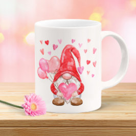 Happy Valentine's Day Gnome mit Herz und Baloon Kaffeetasse