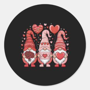 Happy Valentine's Day Gnomes Herz Niedliche Liebe Runder Aufkleber
