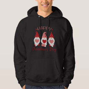 Happy Valentine's Day Gnomes Red Kariert Hearts Li Hoodie