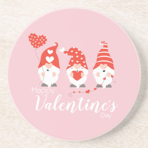 Happy Valentines Day Gnomes Red Pink Getränkeuntersetzer