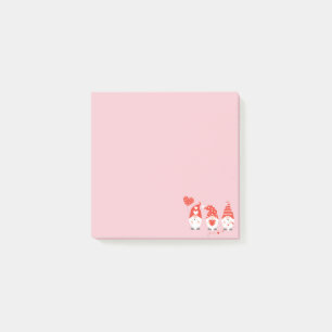 Happy Valentines Day Gnomes Red Pink Post-it Klebezettel