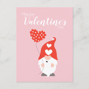Happy Valentines Day Gnomes Red Pink Postkarte