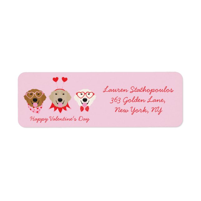 Happy Valentines Day Golden Retriever Hunde (Vorne)