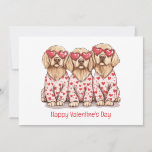 Happy Valentines Day Golden Retriever Hunde Feiertagskarte