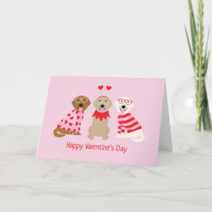 Happy Valentines Day Golden Retriever Hunde Feiertagskarte