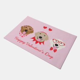 Happy Valentines Day Golden Retriever Hunde Fußmatte