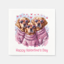 Happy Valentines Day Golden Retriever Hunde